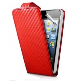 Funda Iphone 5 Fibra Carbono Roja