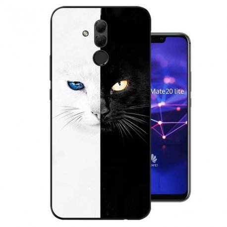 Funda Huawei Mate 20 Lite Gel Dibujo Negro y Blanco