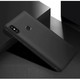 Funda Gel Xiaomi Note 6 Flexible y lavable Mate Negra