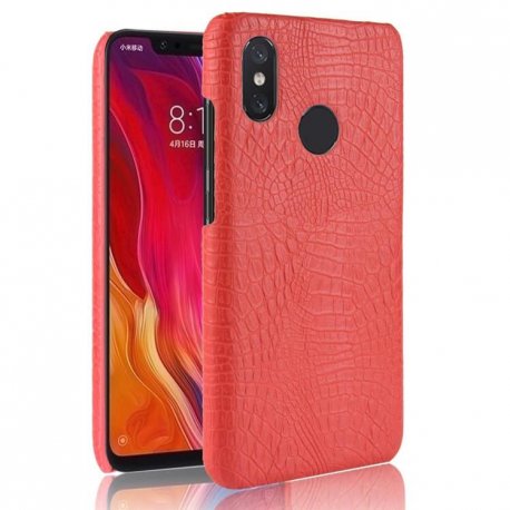 Carcasa Xiaomi Note 6 Cuero Estilo Croco Roja