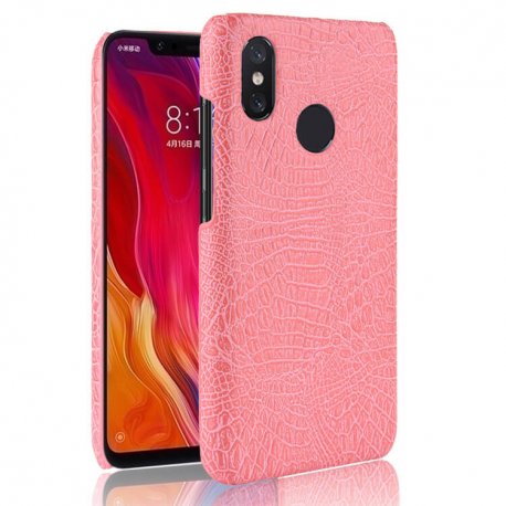 Carcasa Xiaomi Note 6 Cuero Estilo Croco Rosa