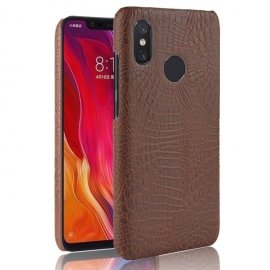 Carcasa Xiaomi Note 6 Cuero Estilo Croco Marron