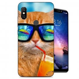 Funda Xiaomi Redmi Note 6 Pro Gel Dibujo Gato Cool