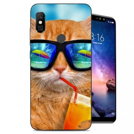 Funda Xiaomi Redmi Note 6 Pro Gel Dibujo Gato Cool