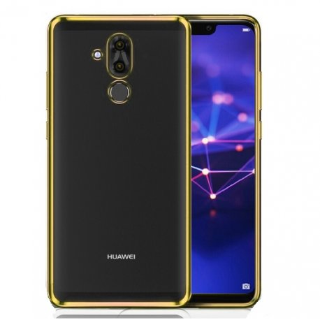 Funda Huawei Mate 20 Lite Gel Transparente con bordes Dorado
