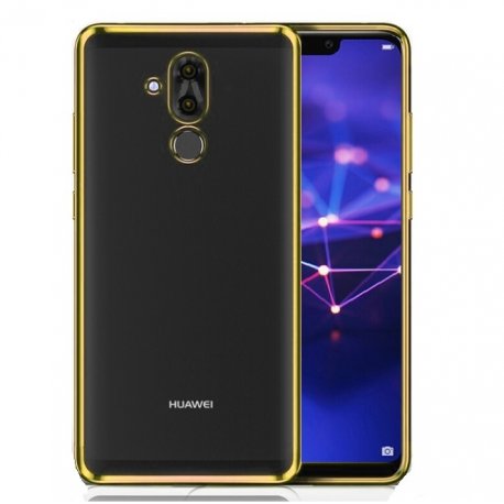 Funda Huawei Mate 20 Lite Gel Transparente con bordes Dorado