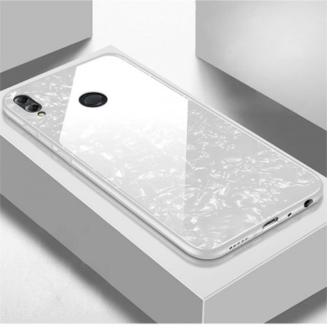 Funda Honor 8X Silicone con trasera Cristal Templado Blanco
