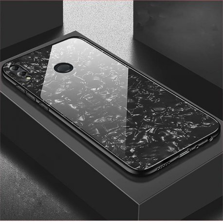 Funda Honor 8X Silicone con trasera Cristal Templado Negro