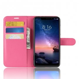 Funda Libro Xiaomi Redmi Note 6 Pro Soporte Fucsia