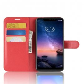 Funda Libro Xiaomi Redmi Note 6 Pro Soporte Roja