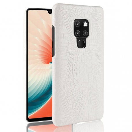 Carcasa Huawei Mate 20 Cuero Estilo Croco Blanca