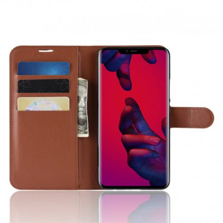 Funda cuero Flip Huawei Mate 20 Pro Marron