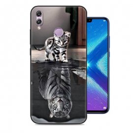 Funda Honor 8X Gel Dibujo Gato Espejo