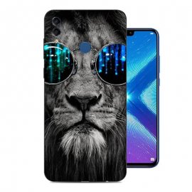 Funda Honor 8X Gel Dibujo Leon con Gafas
