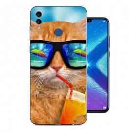 Funda Honor 8X Gel Dibujo Gato Cool
