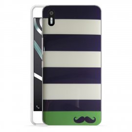 Funda Gel BQ Aquaris X5 Moustache Dibujo