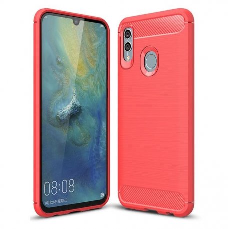 Funda Honor 10 Lite Gel Hybrida Cepillada Roja