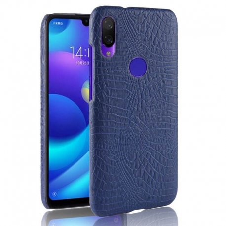 Carcasa Xiaomi Redmi Note 7 Cuero Estilo Croco Azul