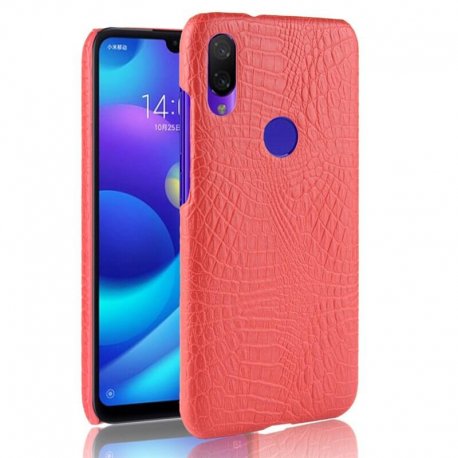 Carcasa Xiaomi Redmi Note 7 Cuero Estilo Croco Roja