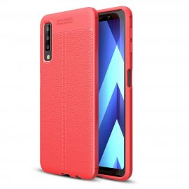 Funda Samsung Galaxy A7 2018 Tpu Cuero 3D Roja