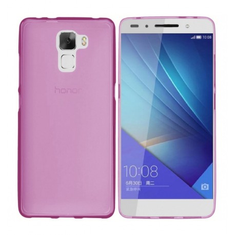 Funda Gel Huawei Honor 7 Flexible y lavable Rosa
