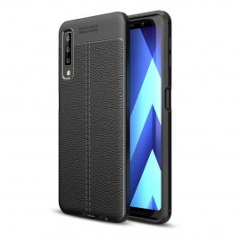 Funda Samsung Galaxy A7 2018 Tpu Cuero 3D Negra
