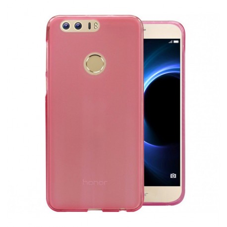 Funda Gel Huawei Honor 8 Flexible y lavable Rosa