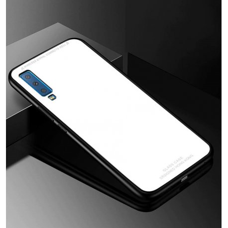 Funda Samsung Galaxy A7 2018Tpu Blanca Trasera Cristal