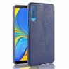 Carcasa Samsung Galaxy A7 2018 Cuero Estilo Croco Azul