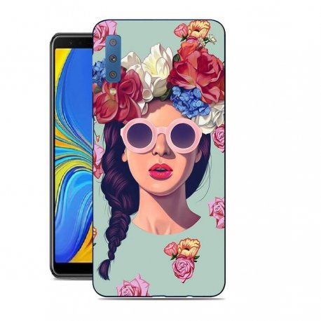 Funda Samsung Galaxy A7 2018 Gel Dibujo Chica Hipster