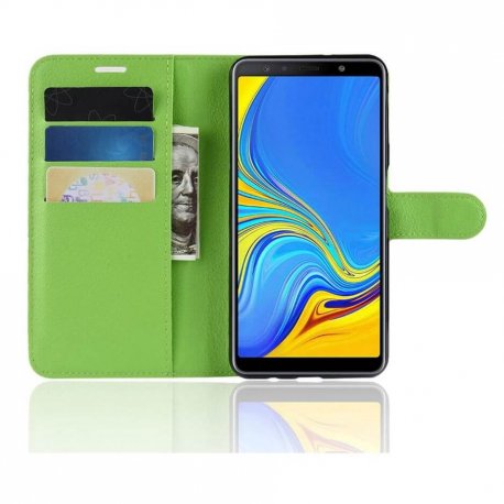 Funda Libro Samsung Galaxy A7 2018 Soporte Verde