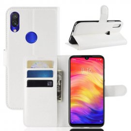 Funda Libro Xiaomi Redmi Note 7 cuero Soporte Blanco