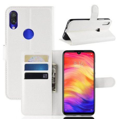 Funda Libro Xiaomi Redmi Note 7 cuero Soporte Blanco