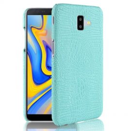 Carcasa Samsung Galaxy J6 Plus Cuero Estilo Croco Turquesa