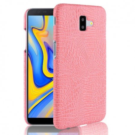 Carcasa Samsung Galaxy J6 Plus Cuero Estilo Croco Rosa