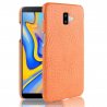 Carcasa Samsung Galaxy J6 Plus Cuero Estilo Croco Naranja