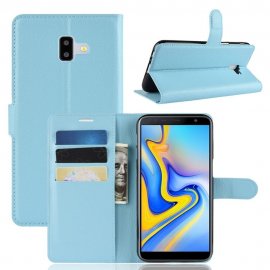 Funda Libro Samsung Galaxy J6 Plus cuero Soporte Azul