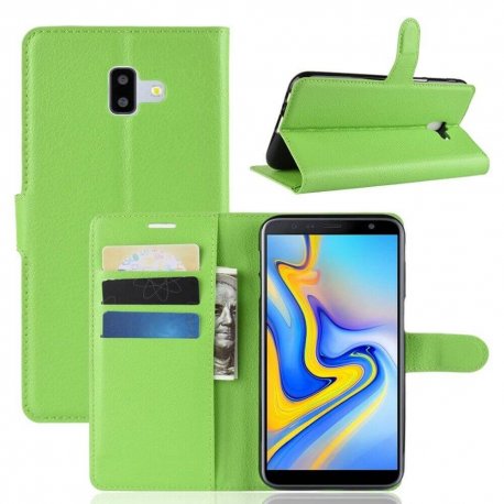 Funda Libro Samsung Galaxy J6 Plus cuero Soporte Verde