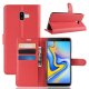 Funda Libro Samsung Galaxy J6 Plus cuero Soporte Rojo