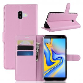 Funda Libro Samsung Galaxy J6 Plus cuero Soporte Rosa