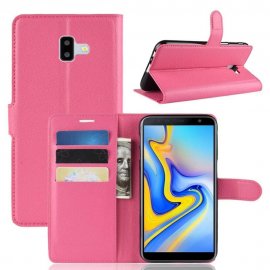 Funda Libro Samsung Galaxy J6 Plus cuero Soporte Fucsia