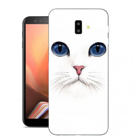 Funda Samsung Galaxy J6 Plus Gel Dibujo Gato Blanco