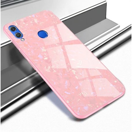 Funda Huawei P Smart 2019 Silicone con trasera Cristal Templado Rosa
