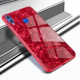 Funda Huawei P Smart 2019 Silicone con trasera Cristal Templado Roja