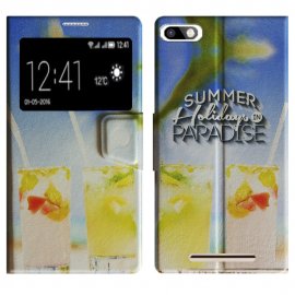Funda Wiko Lenny 3 Libro soporte con tapa Summer