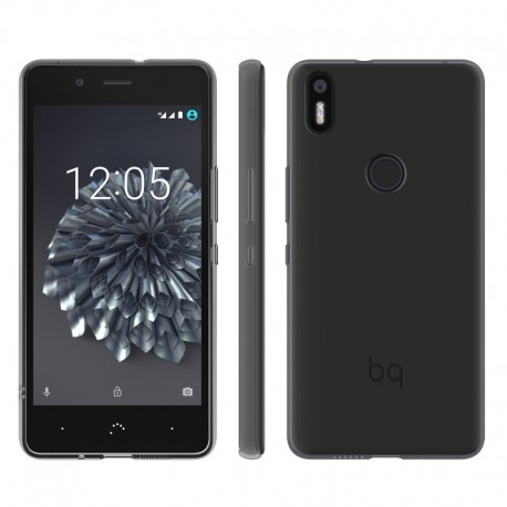 Funda Gel BQ Aquaris X5 Plus Flexible y lavable Negra