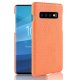Carcasa Samsung Galaxy S10 Cuero Estilo Croco Naranja