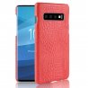 Carcasa Samsung Galaxy S10 Cuero Estilo Croco Roja