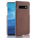 Carcasa Samsung Galaxy S10 Cuero Estilo Croco Marron