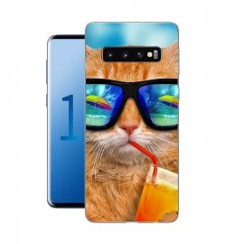 Funda Samsung Galaxy S10 Gel Dibujo Gato Cool
